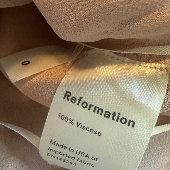 Reformation Cordelia Floral Print Dress Midi Length Slit Off-Shoulder Size 0 - Picture 12 of 12